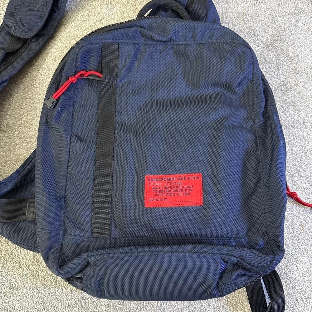 Vintage 90s Abercrombie & Fitch Navy Blue Sling Bag Crossbody Travel Pack